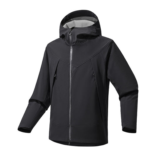 Herren Technische Softshell-Outdoorjacke mit Kapuze winddichtem Stretch und Zwei-Wege-Reißverschluss Shop Nory