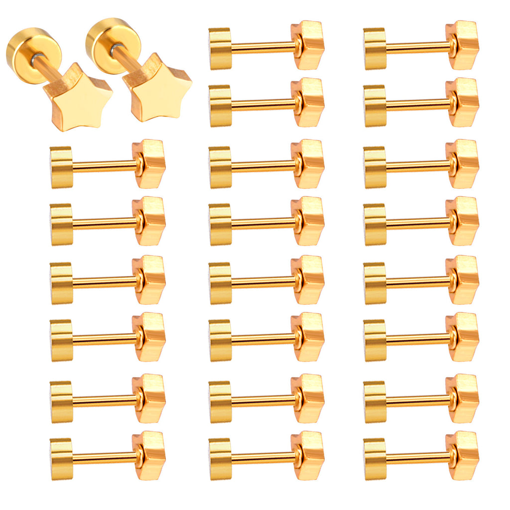 Damen Bauchnabelpiercing mit funkelndem Sternenanhänger und hochwertiger Goldbeschichtung Shop Nory