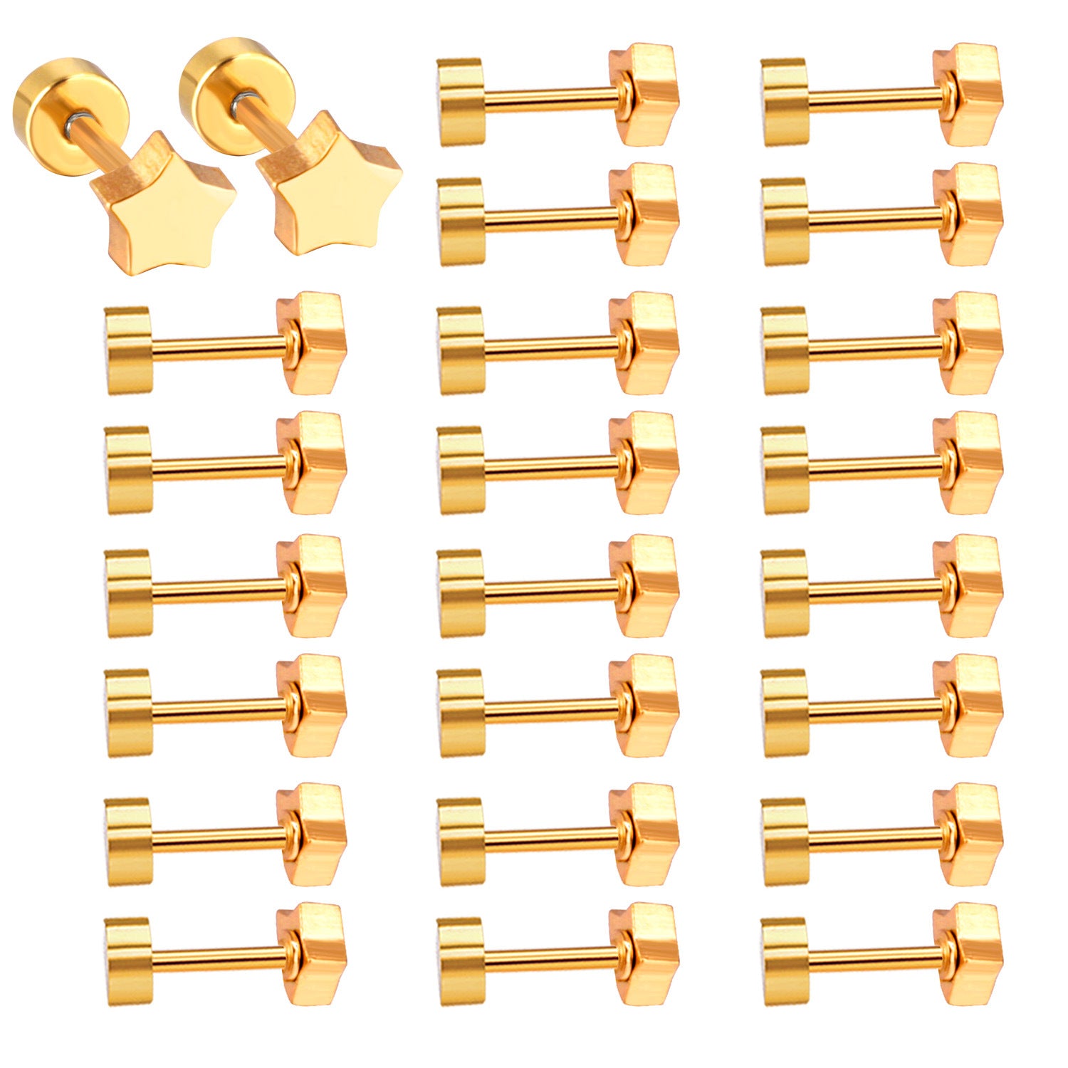 Damen Bauchnabelpiercing mit funkelndem Sternenanhänger und hochwertiger Goldbeschichtung Shop Nory