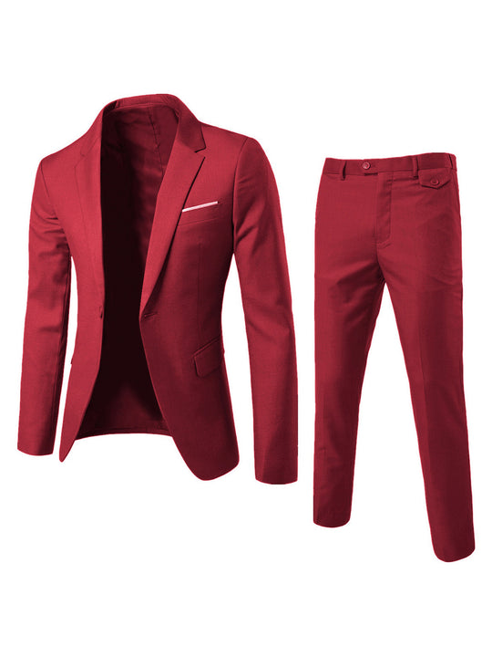 Herren Zweiteiliger Slim-Fit Anzugset mit tailliertem Sakko und schmaler Anzughose Shop Nory