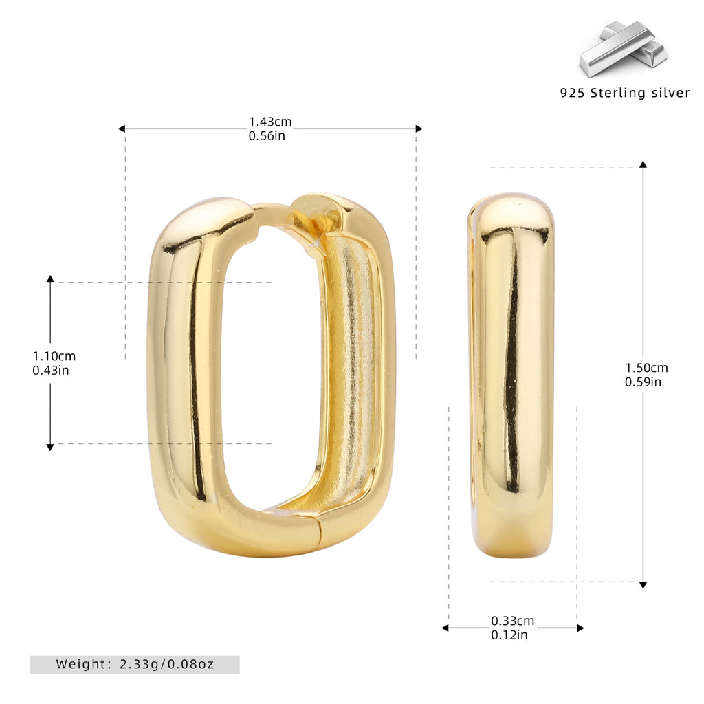 Damen goldfarbene Creolen aus hochwertigem 925 Sterling Silber Shop Nory