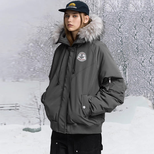 Damen nan oversized Thermo-Parka mit voluminöser Kapuze, abnehmbarer Webpelzblende und Rippbündchen Shop Nory