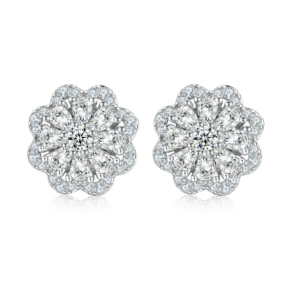Damen Ohrringe mit floralen Kristalldetails Shop Nory