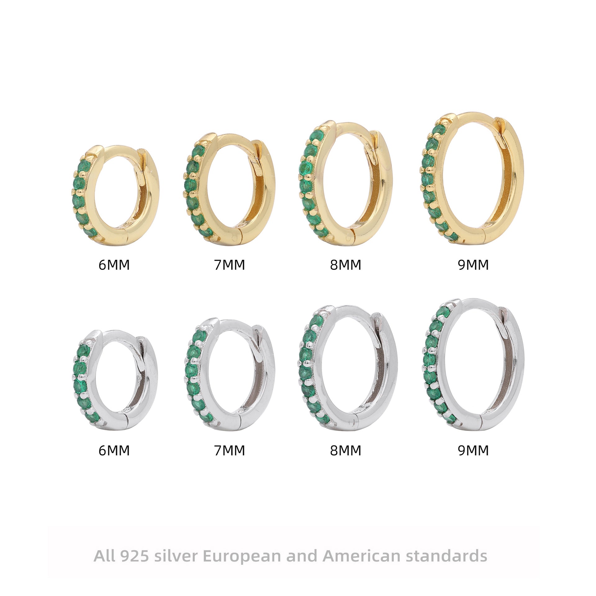 Damen Ohrcreolen mit funkelnden Zirkonsteinen aus hochwertigem 925 Sterling Silber Shop Nory