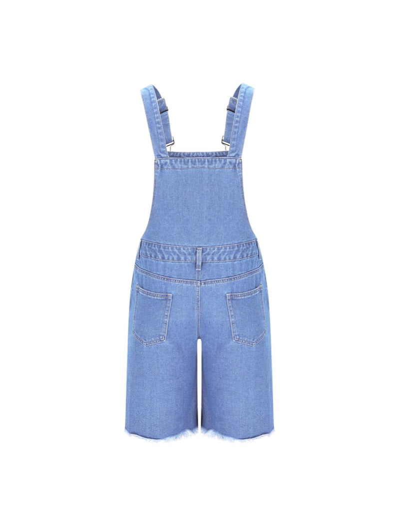 Herren Lässige Denim-Latzhose im distressed Look