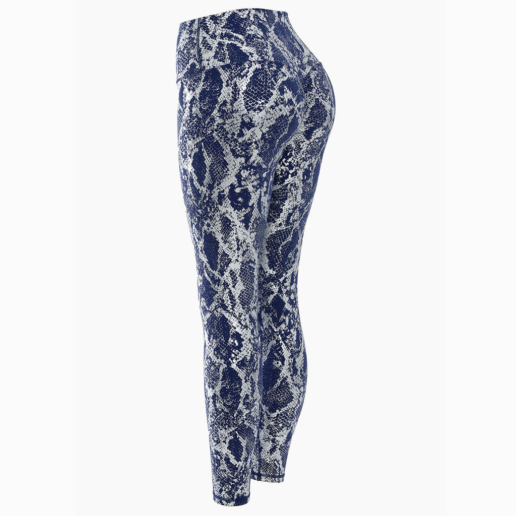 Damen Sportleggings im Schlangenprint mit hohem Bund