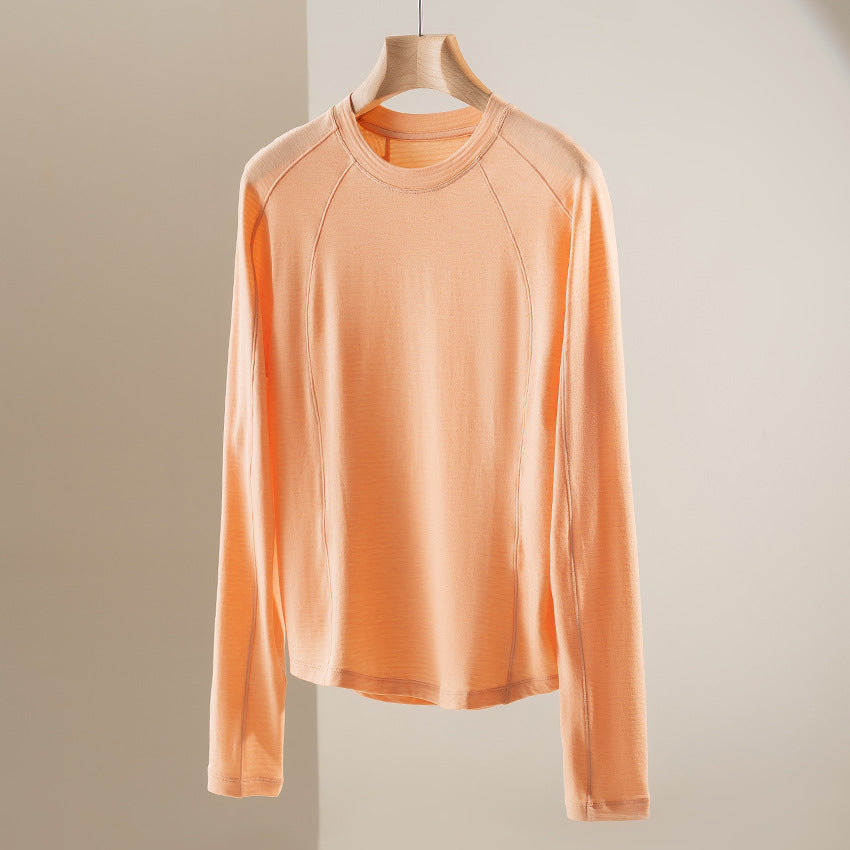 Damen Leichtes Longsleeve-Feinstrickshirt mit Raglanärmeln und Rundhalsausschnitt Shop Nory