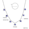 Damen Edelstahl Halskette mit funkelnden blauen Zirkonia-Anhängern Shop Nory