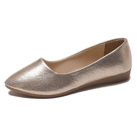 Damen elegante Ballerinas mit schimmerndem Obermaterial