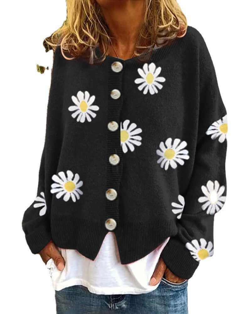 Damen modischer Blumensweater
