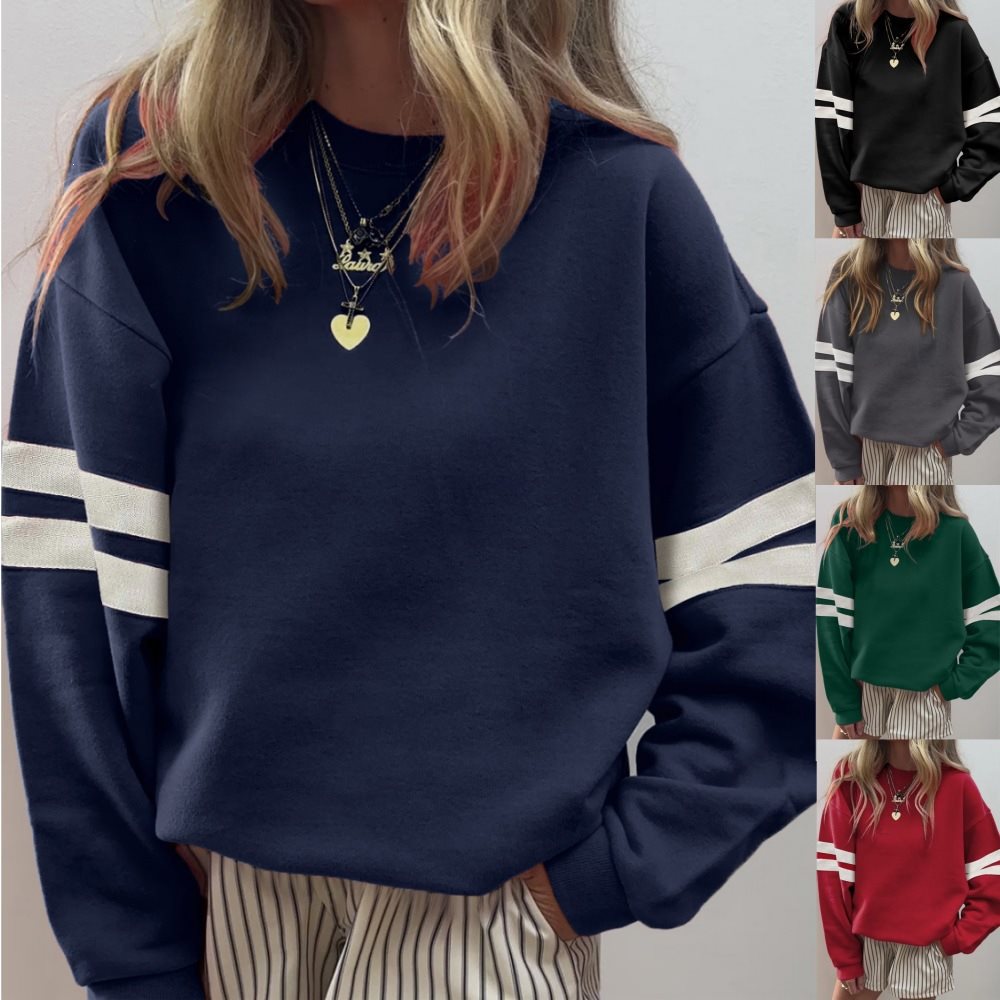 Damen Weit geschnittenes Sweatshirt mit Kontraststreifen an den Ärmeln Shop Nory