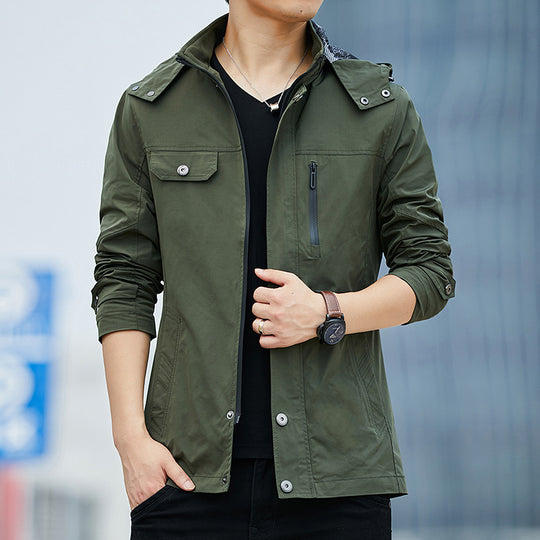 Herren Leichter Kapuzen-Fieldblouson im Casual-Utility-Stil Shop Nory
