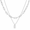 Damen Halskette mit doppeltem Gliederdesign und personalisierbarem Anhänger Shop Nory