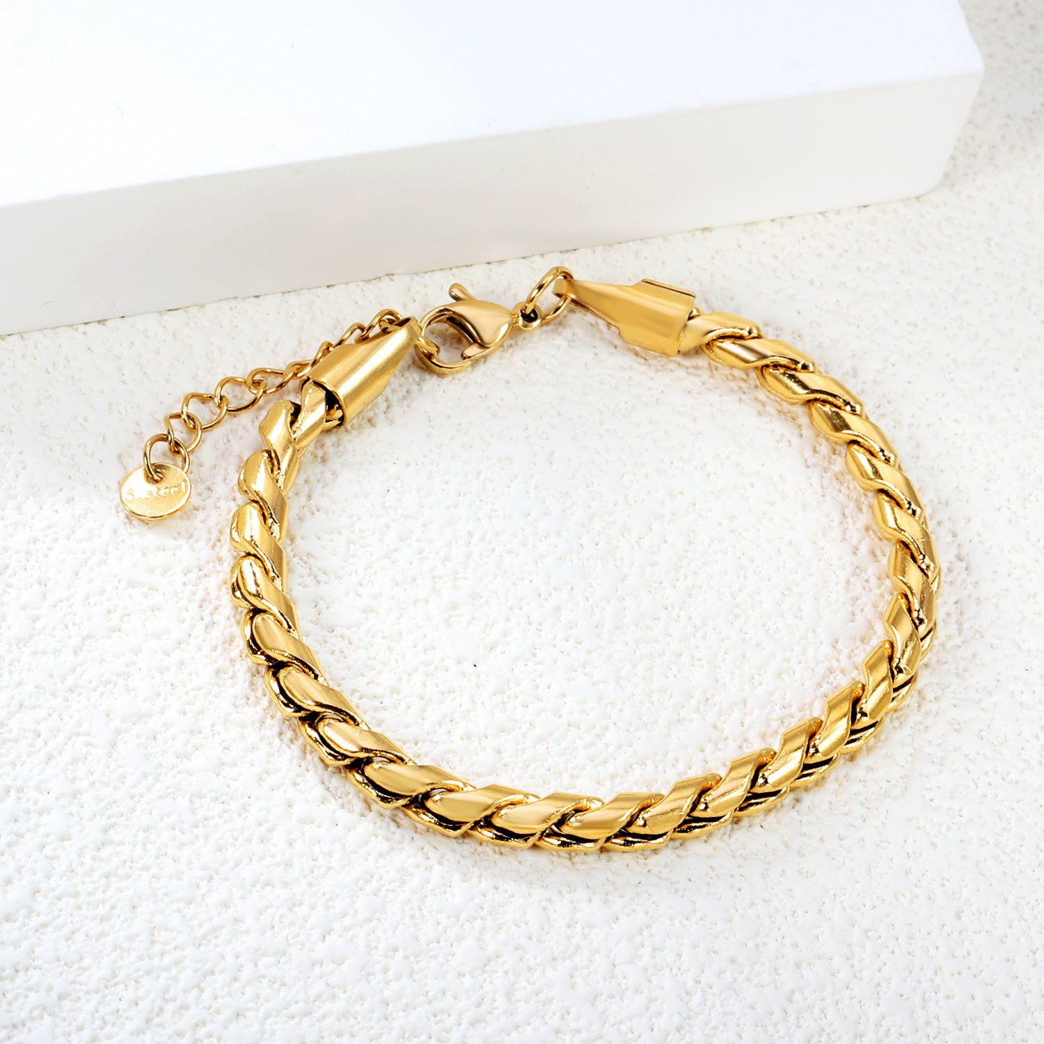 Damen Edelstahl Gliederarmband mit verstellbarem Mechanismus Shop Nory
