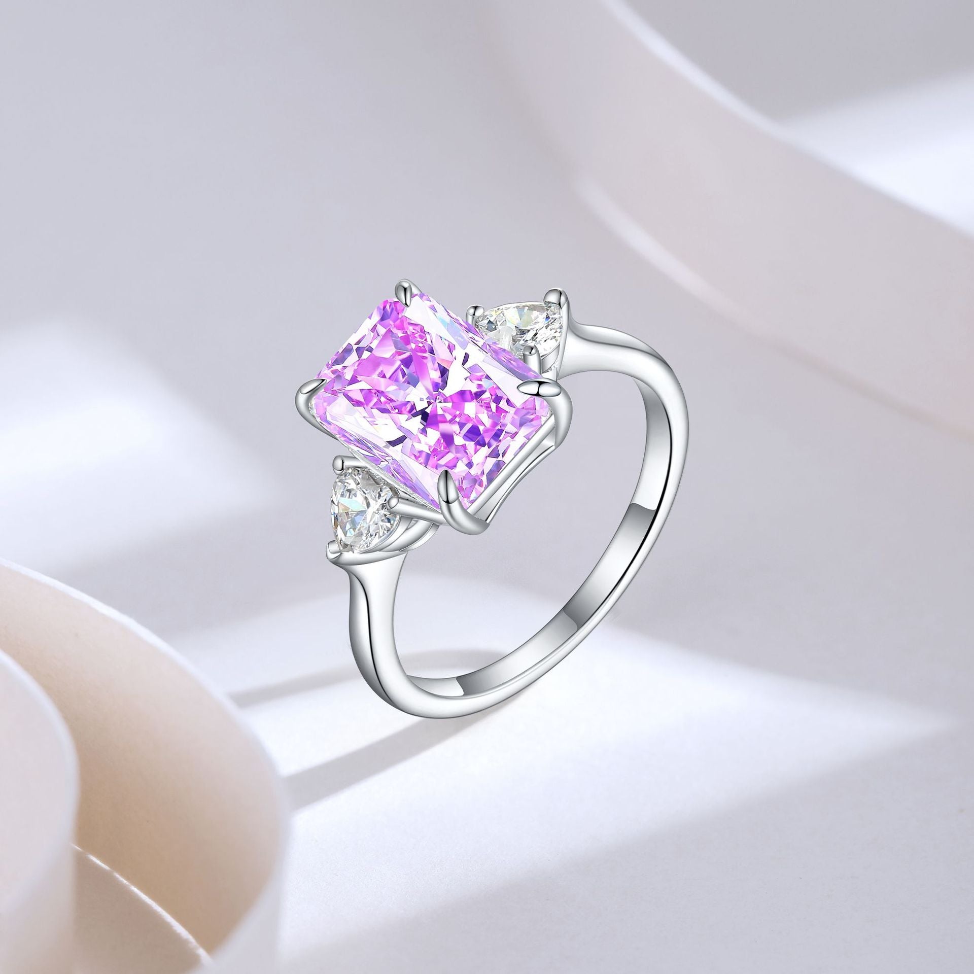 Damen Eleganter Zirkonring mit strahlendem Aquamarin-Shop Nory