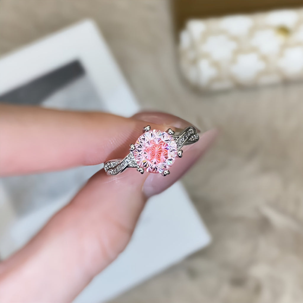 Damen eleganter Ring mit funkelndem Kristallbesatz Shop Nory