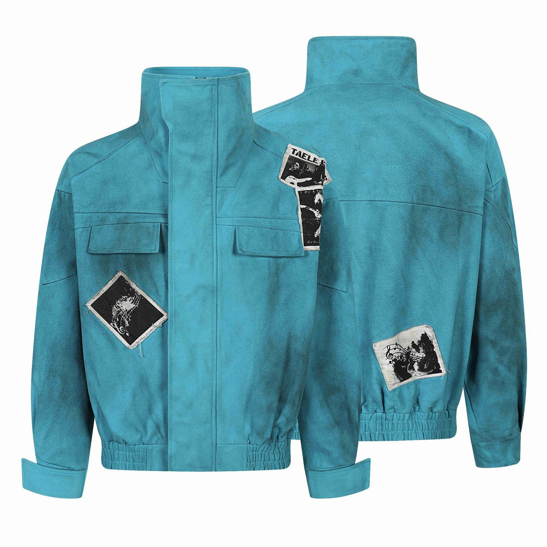 Damen Kurzer Boxy‑Blouson mit hohem Stehkragen, aufgesetzten Patches und elastischem Saum Shop Nory