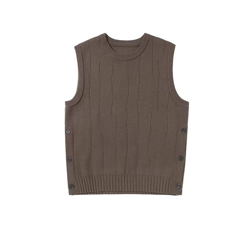 Damen Modische Strickweste mit Knopfdetails Shop Nory
