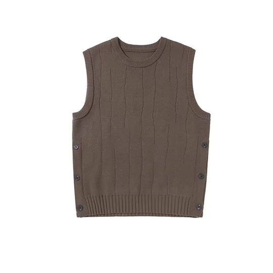Damen Modische Strickweste mit Knopfdetails Shop Nory