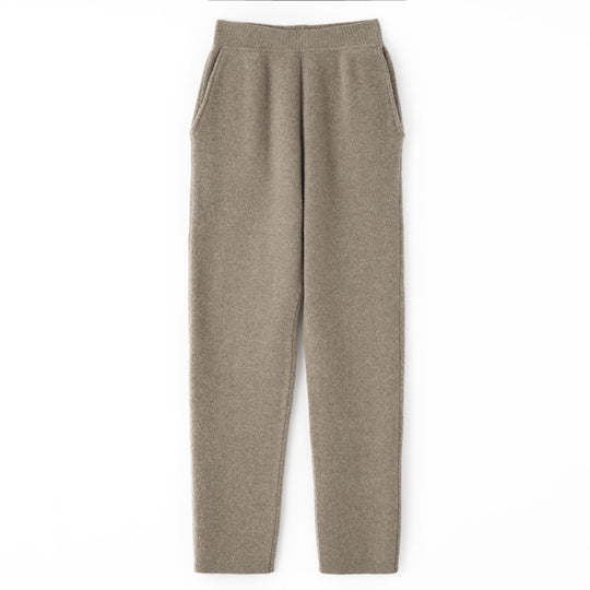 Damen Kaschmir‑Optik Strickhose mit elastischem Bund, konischer Silhouette und Eingrifftaschen Shop Nory