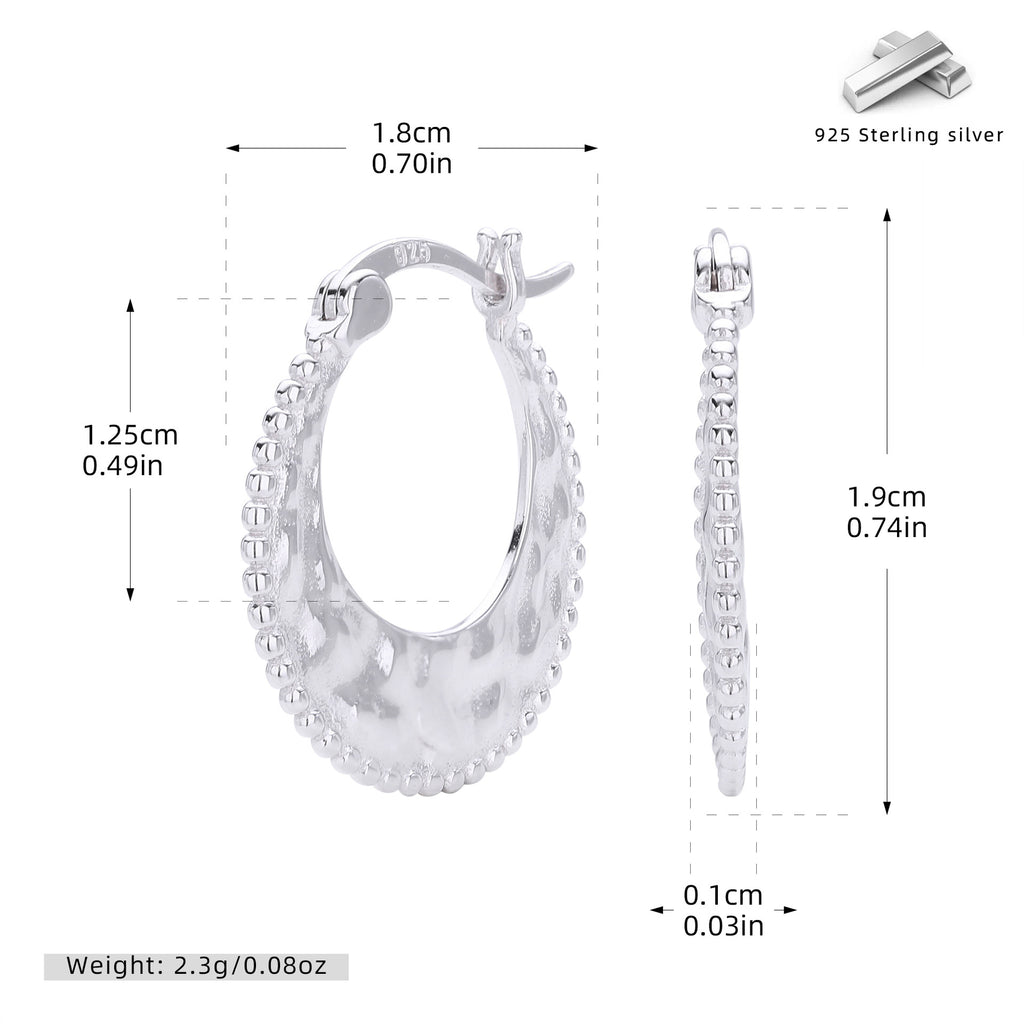Damen Creolen mit elegantem Strukturdesign aus hochwertigem 925 Sterlingsilber Shop Nory