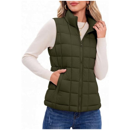 Damen Steppweste mit hohem Stehkragen und Reißverschluss Shop Nory