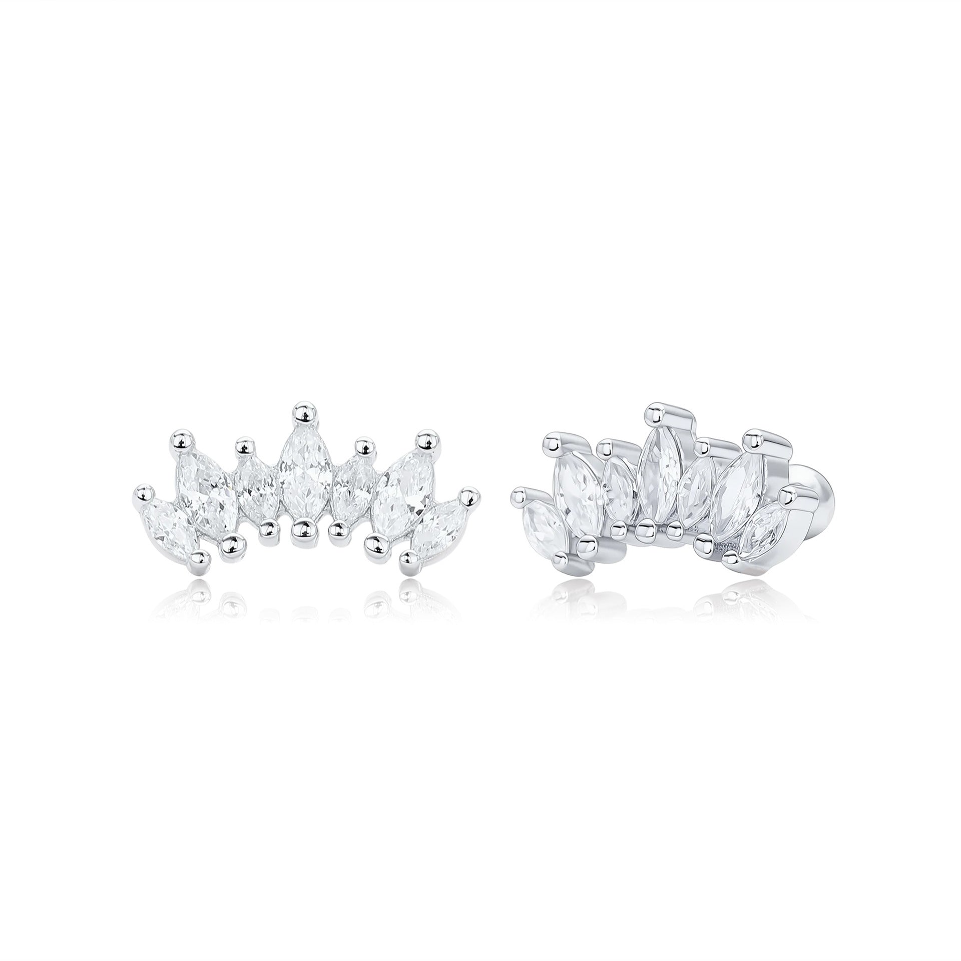 Damen Ohrstecker in Krönchen-Design aus hochwertigem 925 Sterling Silber Shop Nory