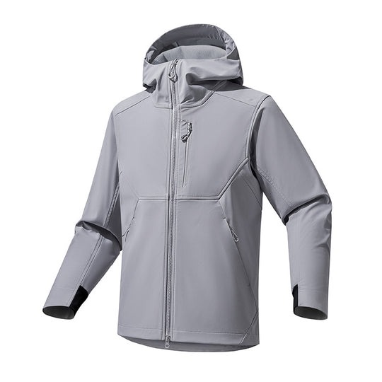 Herren Softshell‑Kapuzensweatjacke mit Stretch‑Windschutz, ergonomischem Schnitt und Brustreißverschluss Shop Nory