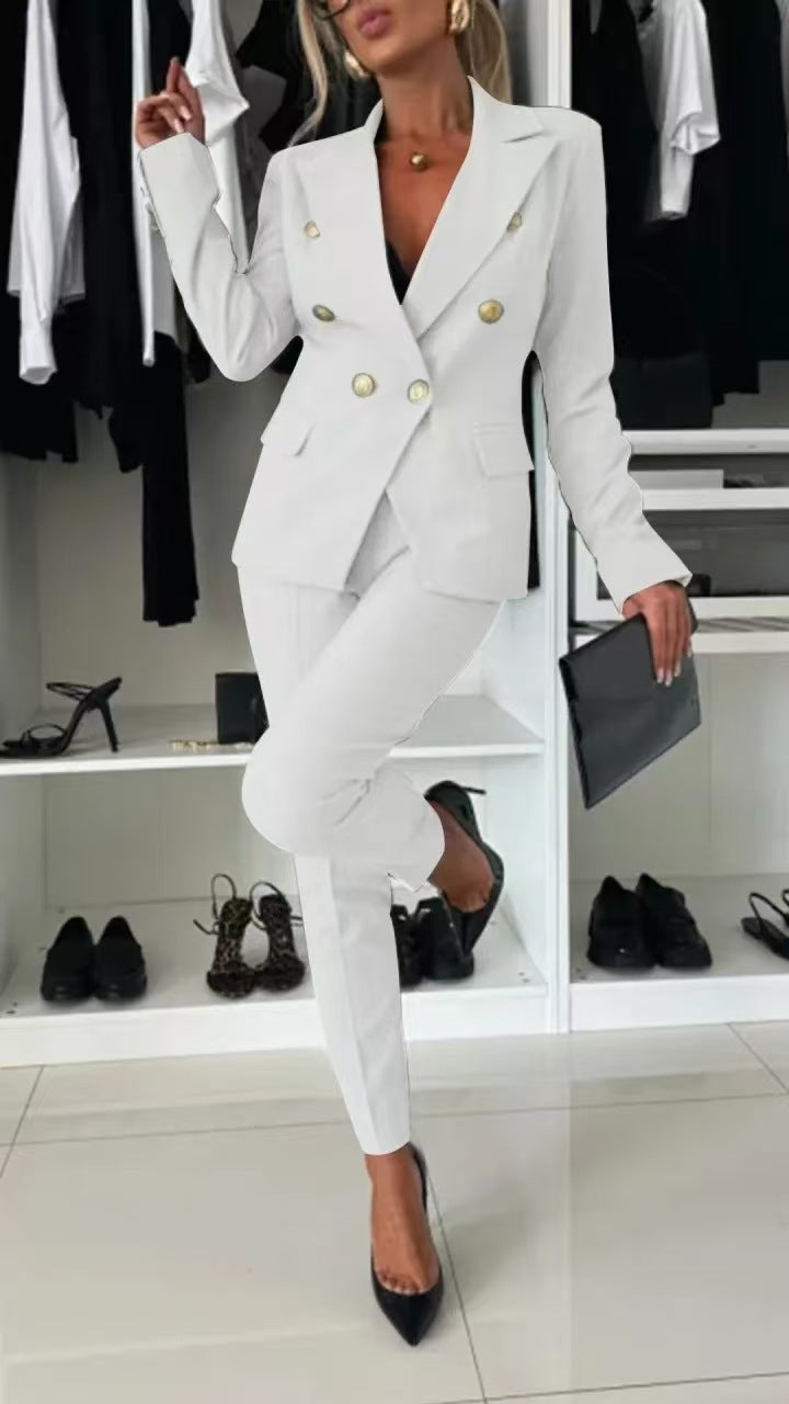 Damen Doppelreihiger taillierter Hosenanzug mit Slim-Hose Shop Nory