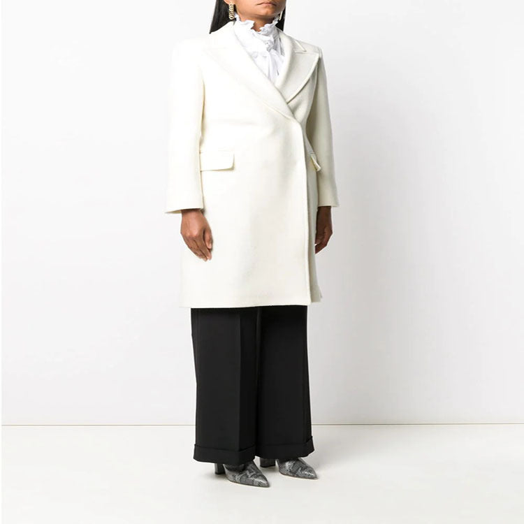 Damen Clean-Cut Longmantel mit überschnittenem Revers und klarer Tailoring‑Silhouette Shop Nory