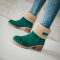 Damen Winterstiefel mit kuscheligem Kunstfellkragen und robustem Sohlenprofil