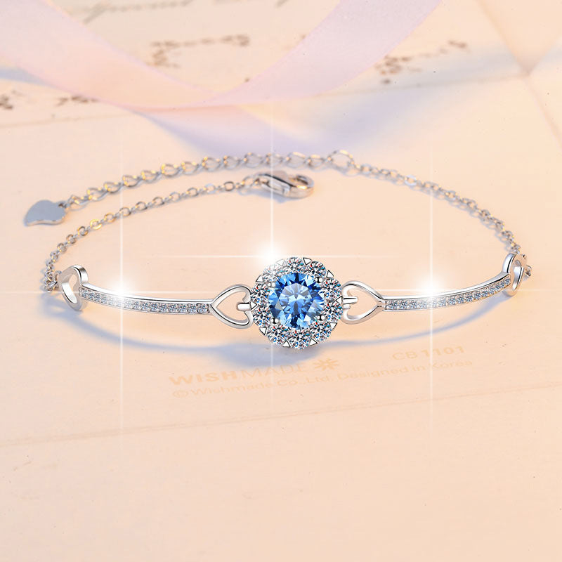 Damenarmband mit funkelndem Herzdesign und strahlendem Kristall Shop Nory