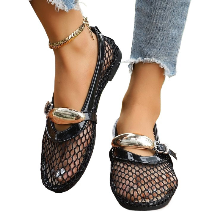 Damen Elegante und luftige Netz-Slipper