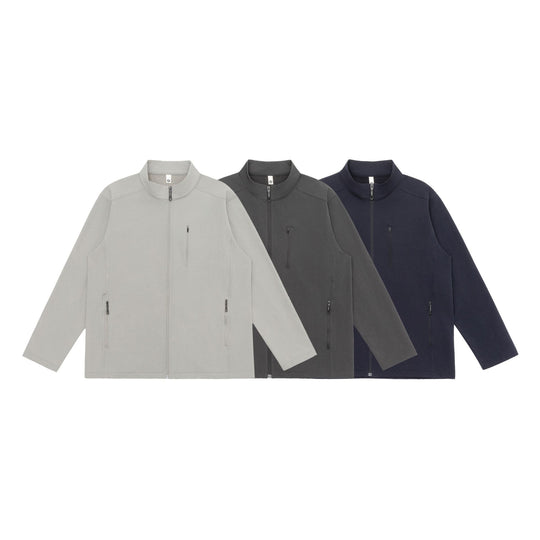 Unisex Leichte Softshell Jacke mit Stehkragen und Reißverschlusstaschen Shop Nory