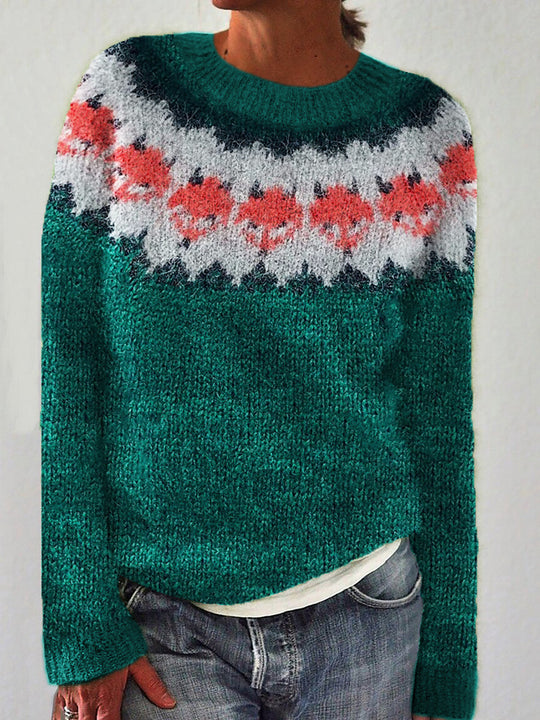 Damen nan Norwegerpullover aus Wollmix mit Rundhalsausschnitt und traditionellem Fair-Isle-Yoke Shop Nory