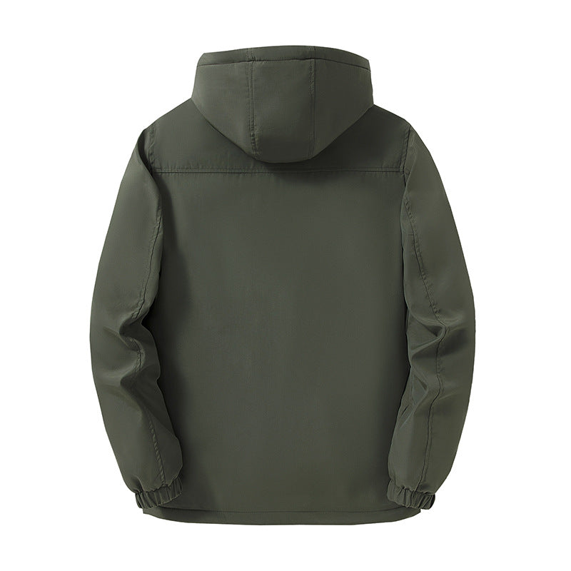 Herren Winddichter Fleecegefütterter Parka mit Kapuze und Multifunktionstaschen Shop Nory