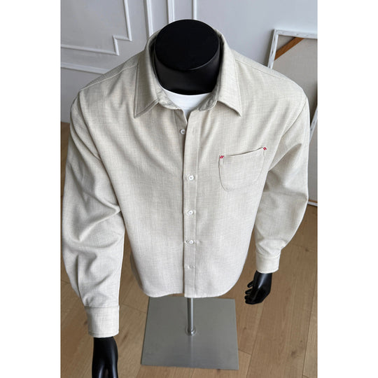 Herren Stylische Langarmbluse mit Brusttasche Shop Nory