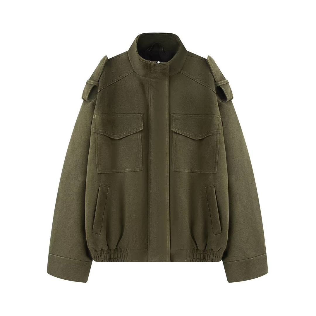 Damen Wollmix-Blouson mit Schulterklappen, aufgesetzten Brusttaschen und elastischem Saum Shop Nory