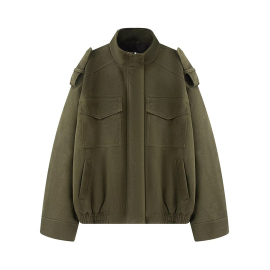 Damen Wollmix-Blouson mit Schulterklappen, aufgesetzten Brusttaschen und elastischem Saum Shop Nory