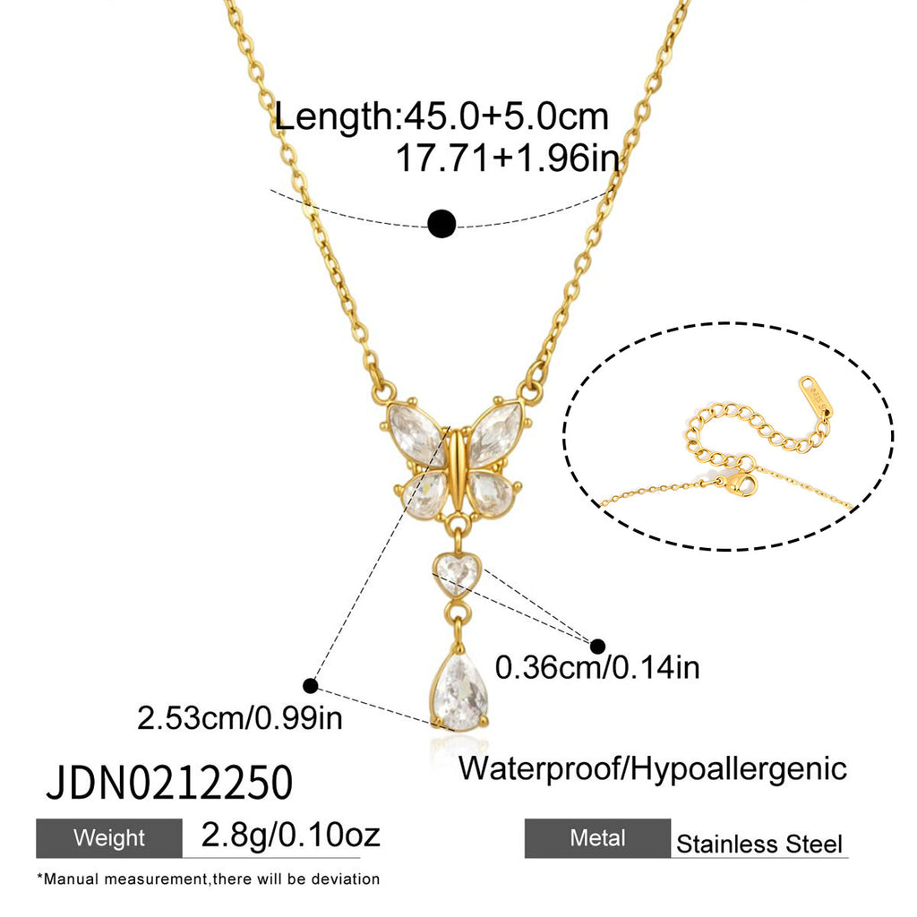 Damen Halskette mit floralem Zirkonia-Anhänger und hypoallergener Edelstahlverarbeitung Shop Nory