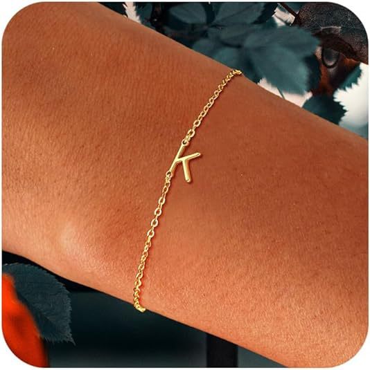 Damen Fußkettchen mit personalisiertem Anfangsbuchstaben und funkelndem Zirkonia-Detail Shop Nory