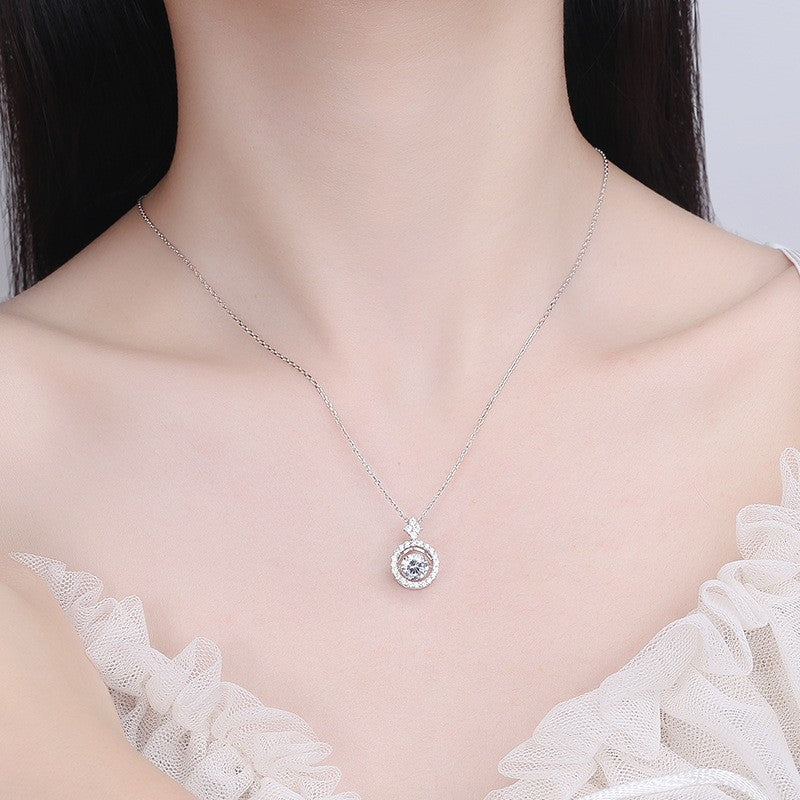 Damen Halskette mit funkelndem Zirkonia-Rahmen und hochwertigem Design Shop Nory