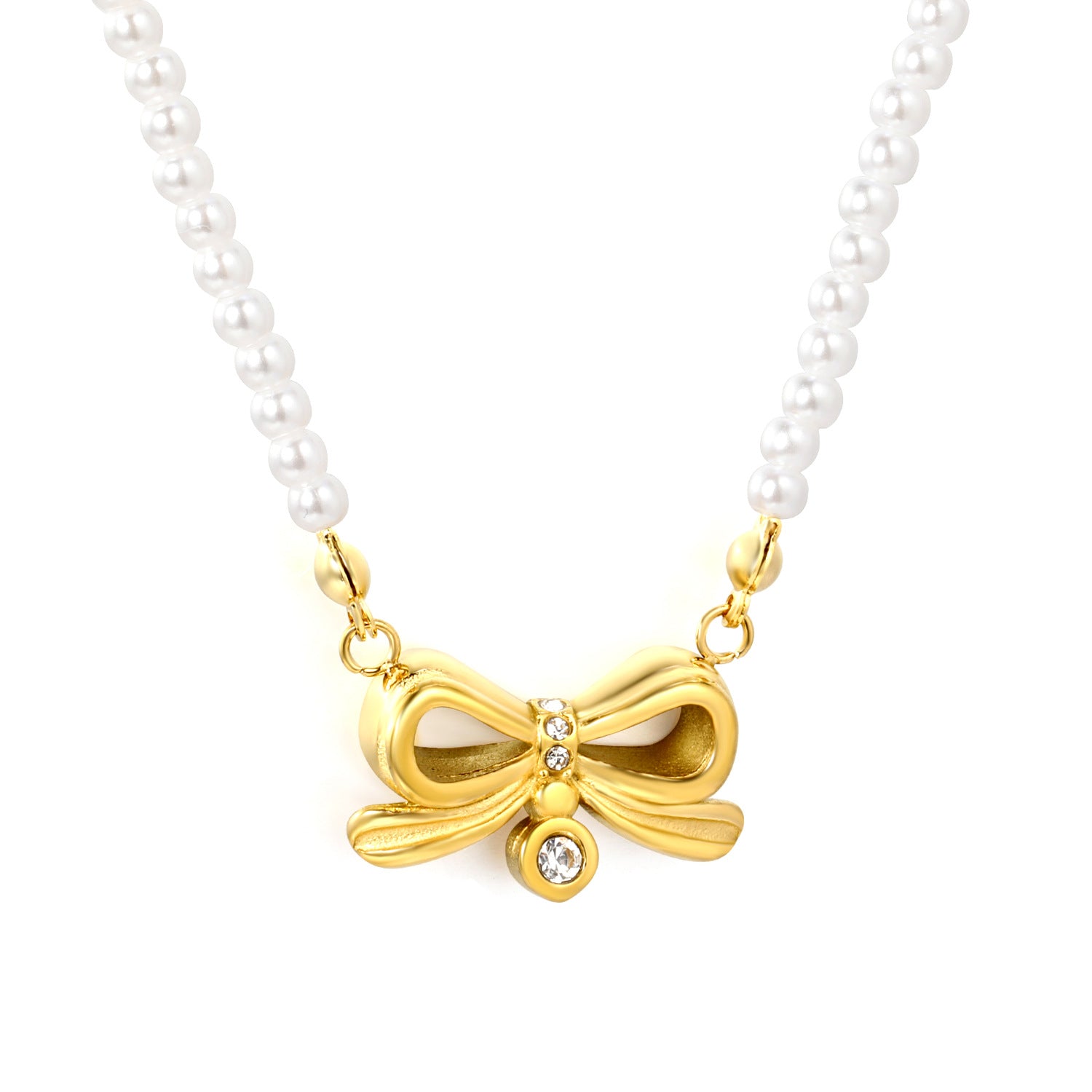 Damen elegante Halskette mit einzigartigem Perlenanhänger und gedrehtem Kettendesign Shop Nory