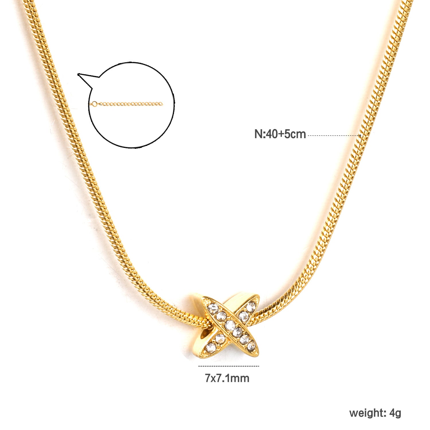 Damen elegante Halskette mit funkelndem Kreuzanhänger aus hochwertigem Edelstahl Shop Nory