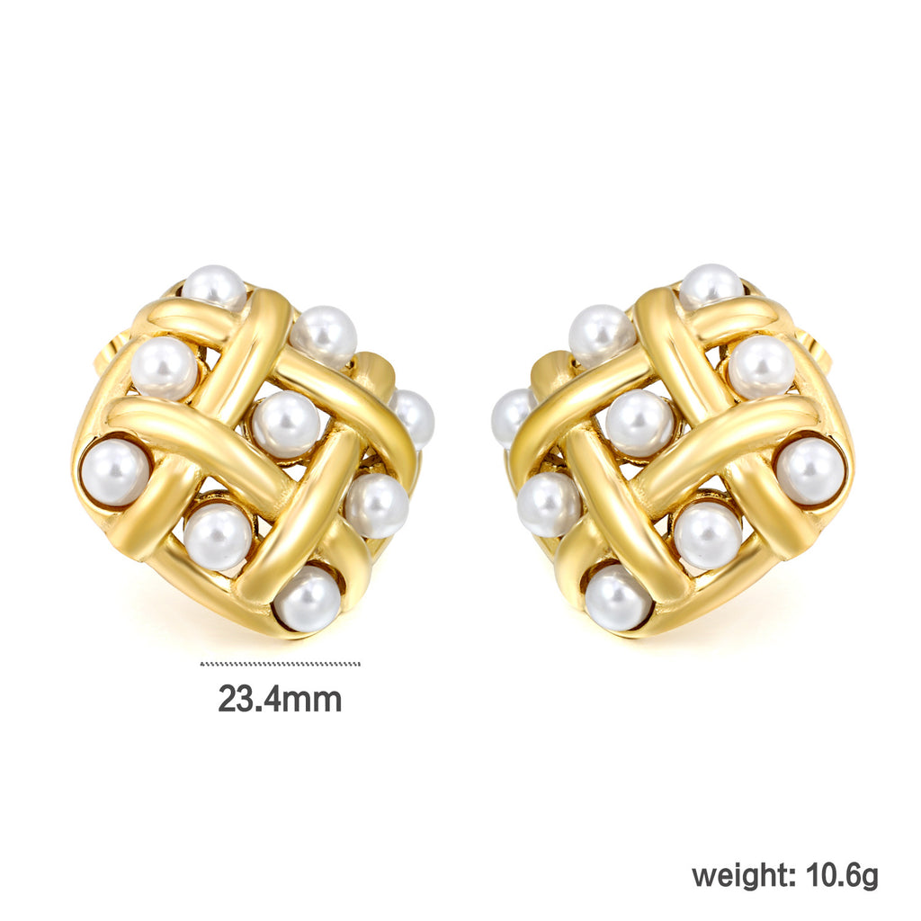 Damen Ohrstecker mit elegantem Muschel-Design und hochwertiger Perle Shop Nory