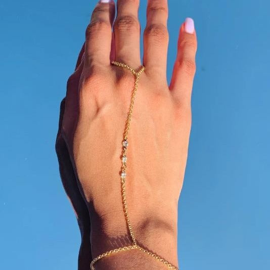 Damen Handkettchen mit funkelnden Zirkonia-Elementen Shop Nory