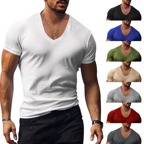 Herren lässiges V-Ausschnitt T-Shirt
