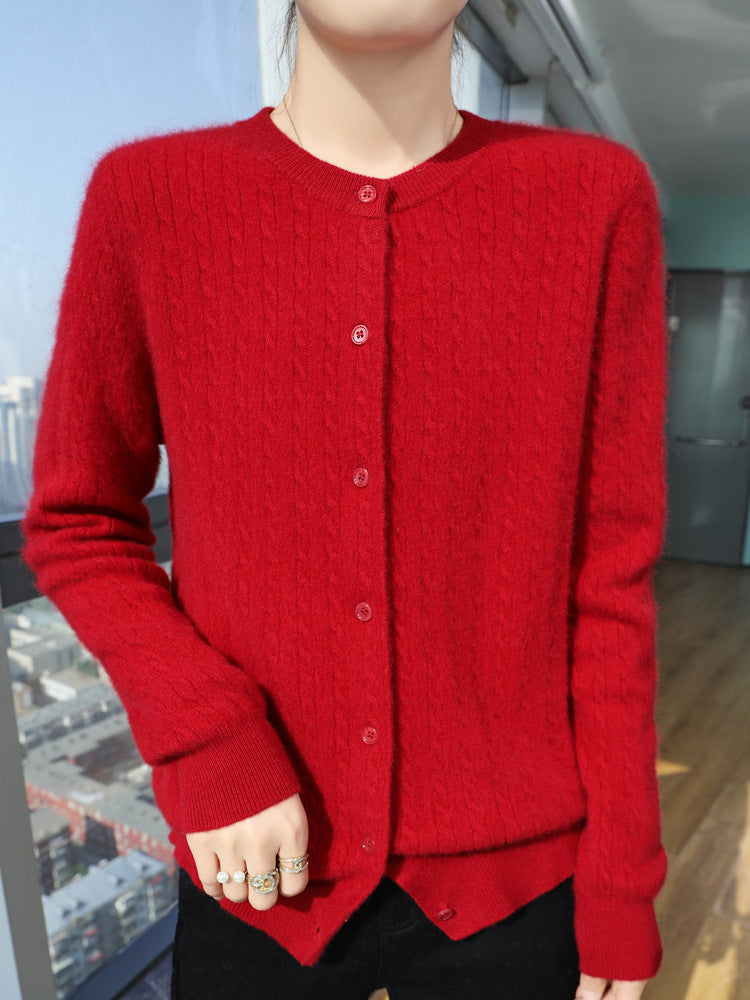 Damen Kurzgeschnitteter Feinstrick-Cardigan mit dezenter Struktur und Rundhalsausschnitt Shop Nory
