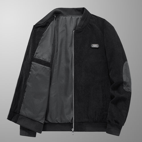 Herren Cord-Blouson im Bomberstil mit Ellbogenpatches und verdeckter Innentasche Shop Nory