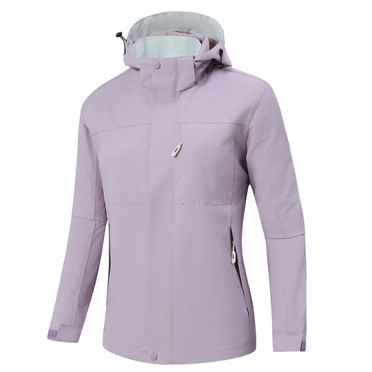 Herren Minimalistische wasserdichte Softshell‑Jacke mit kontrastfutter, verstellbarer Kapuze und verdeckten Reißverschlüssen Shop Nory